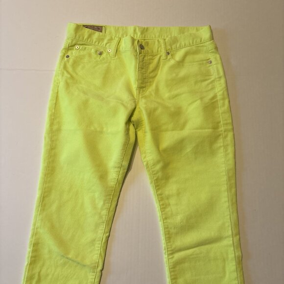 polo ralph lauren Yellow Tompkins Skinny Crop Cords Size 30 Women’s Preppy - Picture 2 of 9